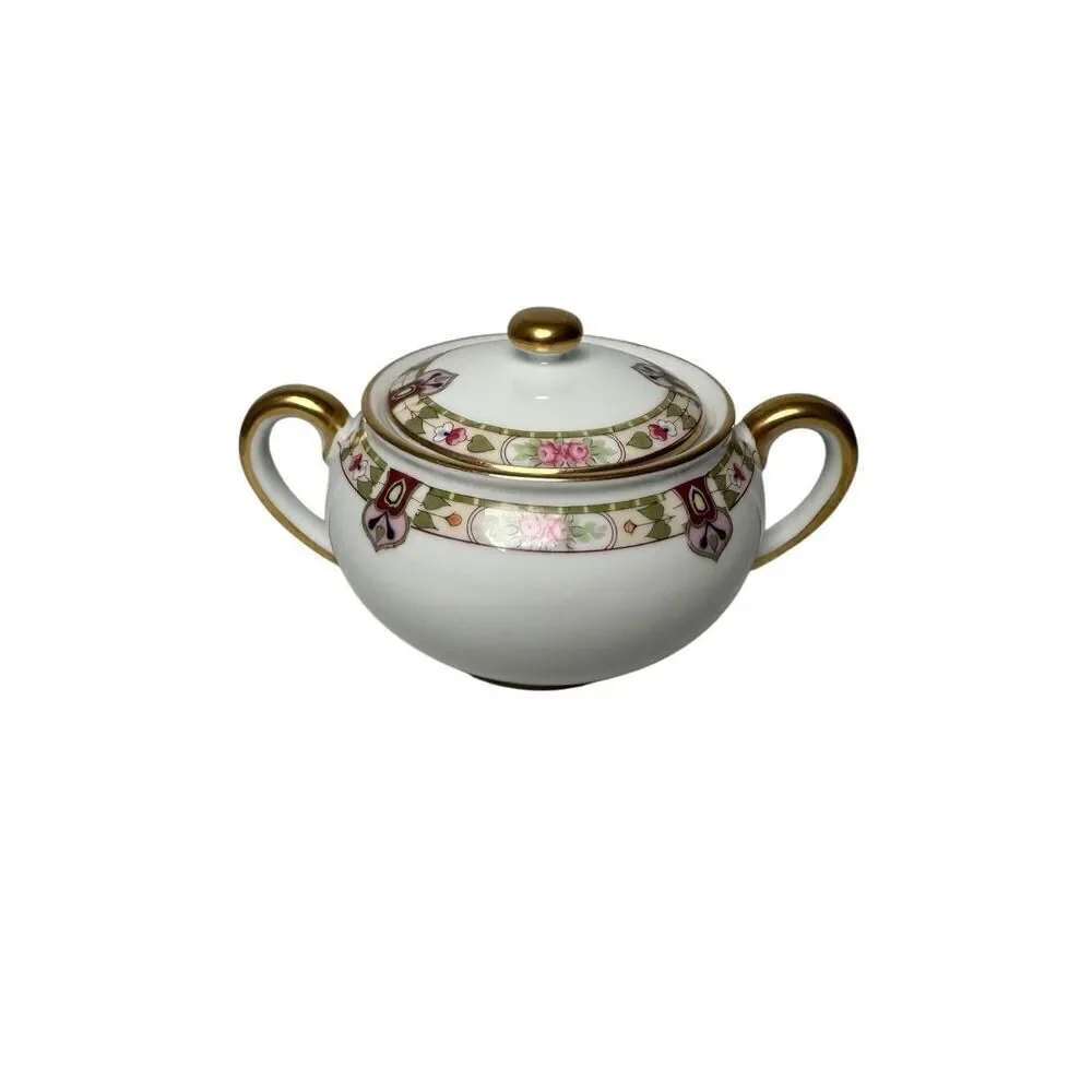 Noritake Vtg Japan 13674 pattern Regina sugar bowl with lid  #M-1829